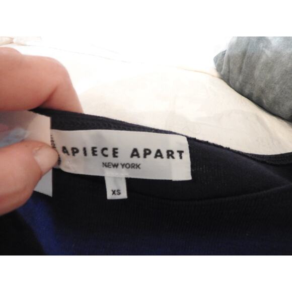 APIECE APART NAVY COTTON BOATNECK 3/4 SLEEVE TEE XS - Picture 4 of 4